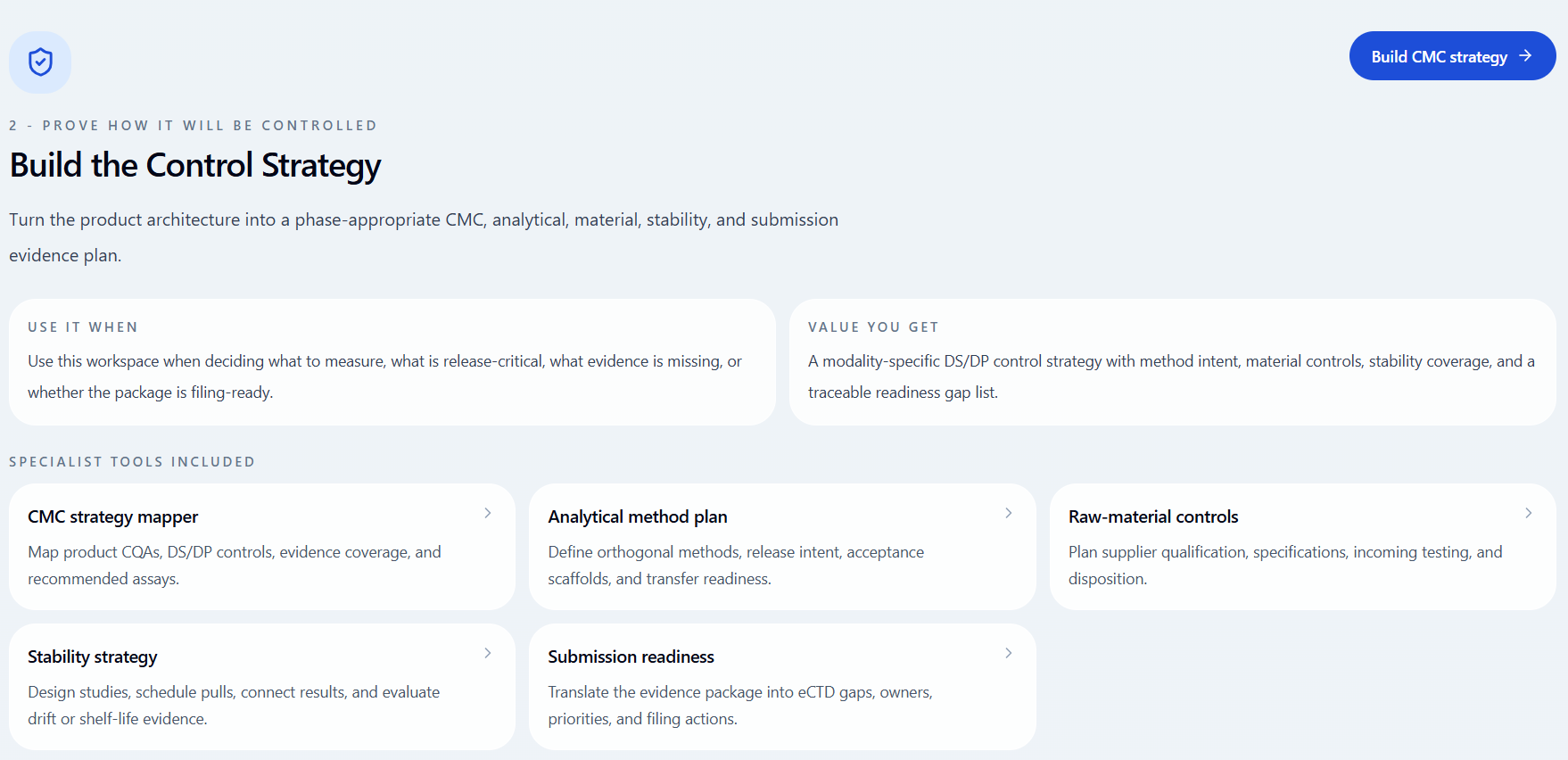 RNAOS Build the Control Strategy workspace